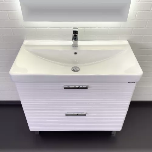 Тумба-умывальник Comforty Танжер-90Н белая матовая с раковиной Comforty 4490, изображение 2