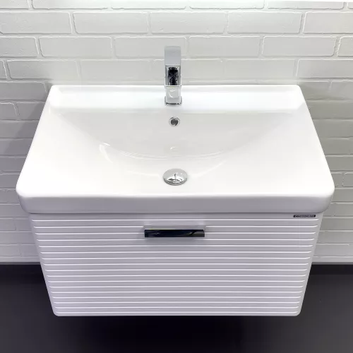 Подвесная тумба-умывальник Comforty Танжер-70П белая матовая с раковиной Comforty 4470, Выбрать размер: 70, изображение 2