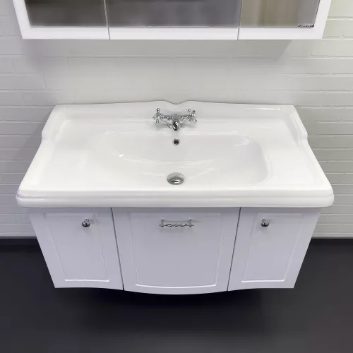 Тумба-умывальник Comforty Палини-100 белый глянец с раковиной Comforty 3310, изображение 3