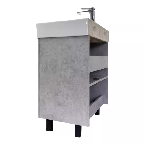 Напольная тумба-умывальник Comforty Асти 60Н бетон светлый с раковиной Comforty CF3WL032, Выбрать цвет: Бетон светлый, изображение 6