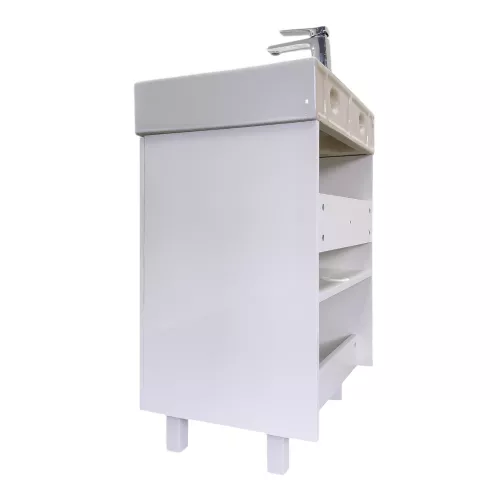 Напольная тумба-умывальник Comforty Асти 60Н белый глянец с раковиной CF3WL032, Выбрать цвет: Белый, изображение 6