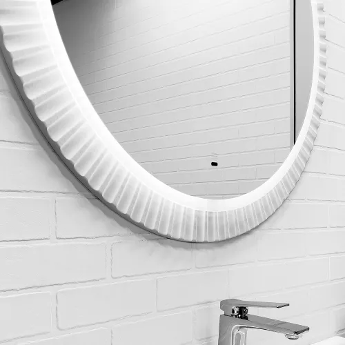 Зеркало Comforty Мадрид-70/90 LED-подсветка, бесконтактный сенсор, белый матовый, Антизапотевание (подогрев зеркала): Нет , Выбрать размер: 70, изображение 3