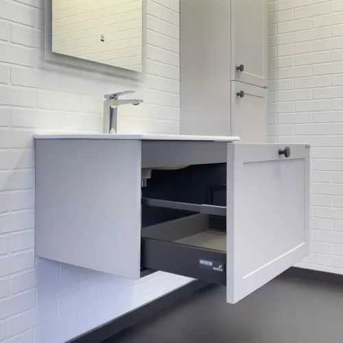 Тумба-умывальник Comforty Ереван-60 серый шёлк с раковиной Comforty 60E, Выбрать размер: 60, изображение 3