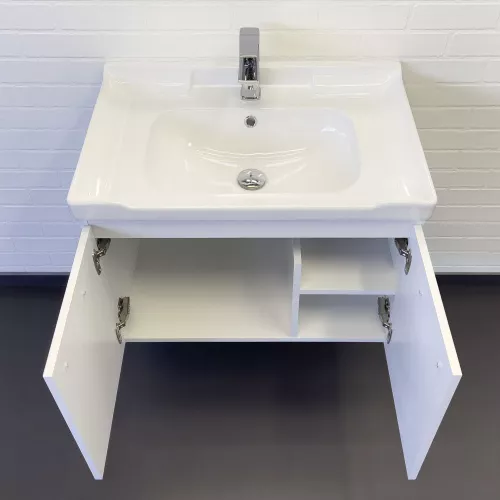 Тумба-умывальник Comforty Рига 70 белый глянец с раковиной Comforty 9335-70, изображение 4