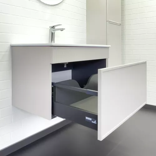 Тумба-умывальник для ванной Comforty Мадрид-80 серый шёлк с раковиной Comforty 80E, Выбрать размер: 80, изображение 3