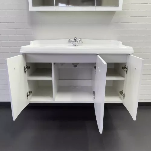 Тумба-умывальник Comforty Палини-100 белый глянец с раковиной Comforty 3310, изображение 4