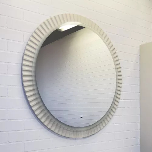 Зеркало Comforty Мадрид-70 LED-подсветка, бесконтактный сенсор, серый шёлк, изображение 2