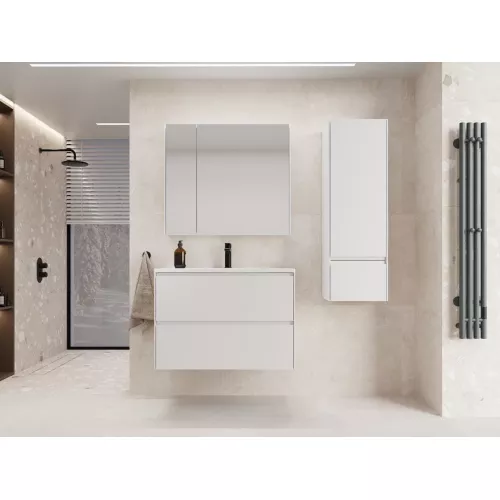 Зеркальный шкаф Style line "ЛИМА 80/100" эмаль, белый матовый, Выбрать цвет: Белый матовый, Выбрать размер: 80, изображение 5