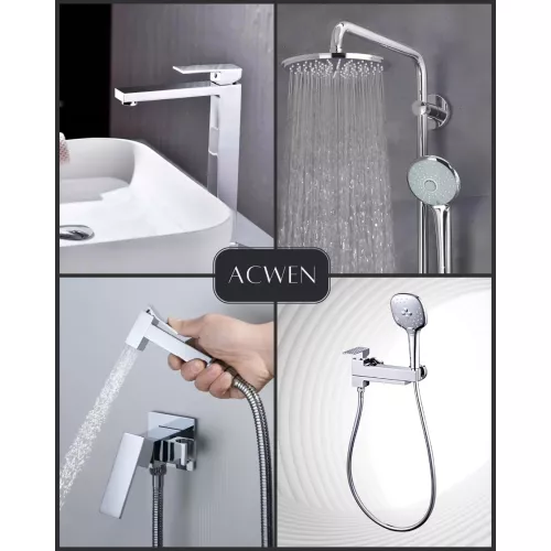 Смеситель для накладной раковины ACWEN W-2102A-2 хром, изображение 11