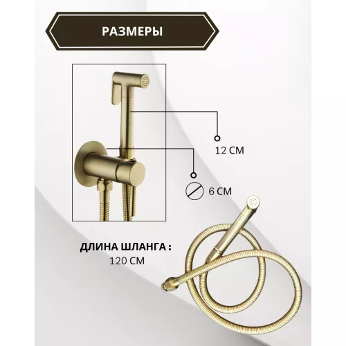 Душ гигиенический ACWEN 82003BG матовое золото, Выбрать цвет: Золото матовое, изображение 4