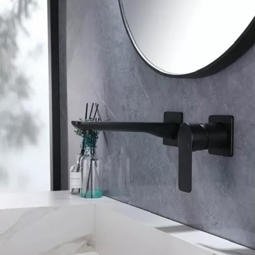 Смеситель для раковины скрытого монтажа ACWEN 6616B  черный матовый, Выбрать цвет: Черный, изображение 9