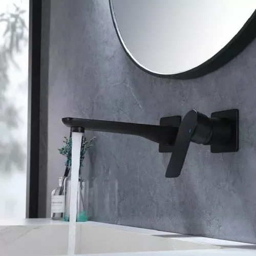 Смеситель для раковины скрытого монтажа ACWEN 6616B  черный матовый, Выбрать цвет: Черный, изображение 10