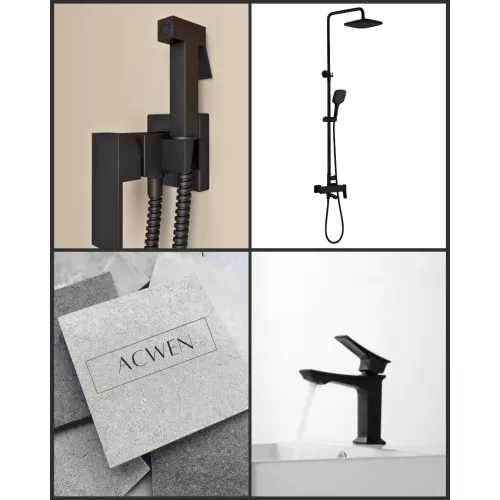 Душевая стойка ACWEN  17100MB  черный матовый, Выбрать цвет: Черный матовый, изображение 8