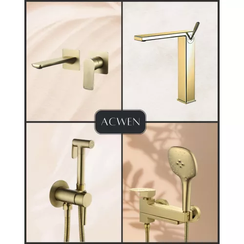 Смеситель для накладной раковины ACWEN 2331С матовое золото, изображение 9