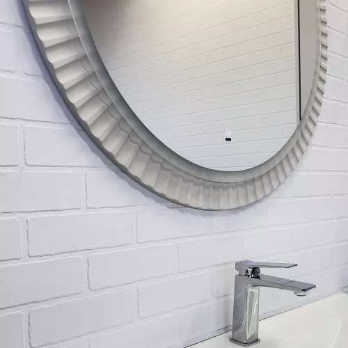 Зеркало Comforty Мадрид-70 LED-подсветка, бесконтактный сенсор, серый шёлк, изображение 5