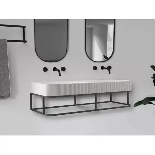 Консоль с раковиной ABBER Stein AS2646 подвесная, белая матовая, изображение 2