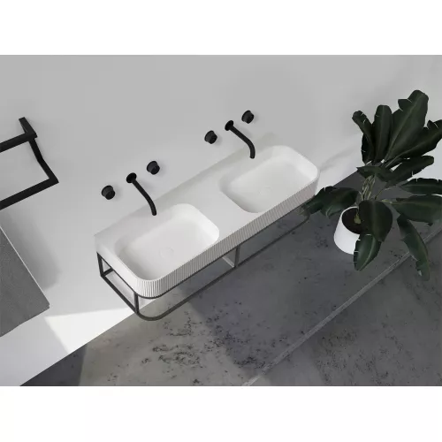 Консоль с раковиной ABBER Stein AS2646 подвесная, белая матовая, изображение 3