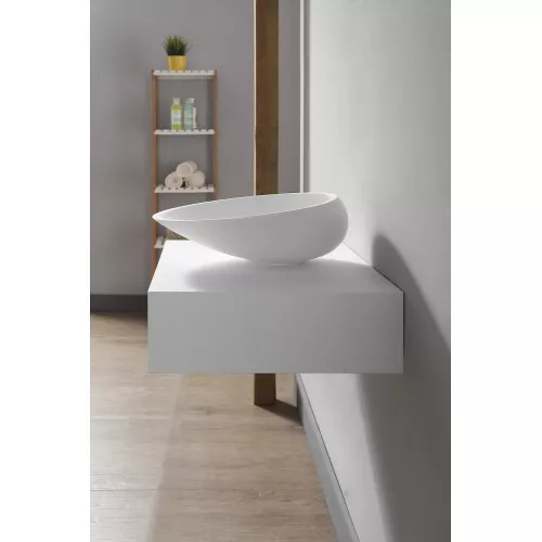 Тумба под раковину ABBER Stein AS1612 подвесная, белая матовая, изображение 3