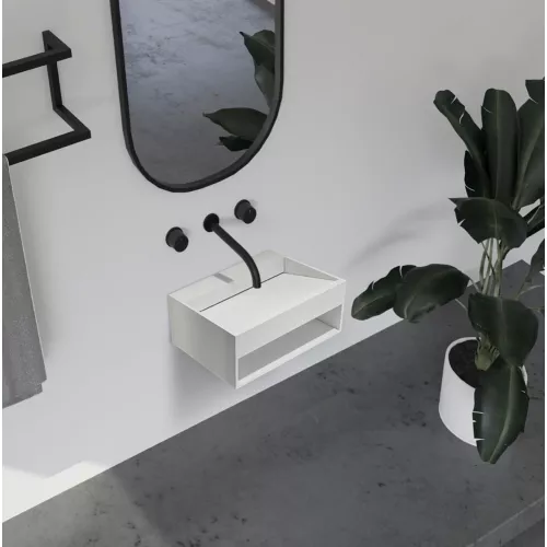 Тумба с раковиной ABBER Stein AS2645 подвесная, белая матовая, Выбрать размер: 60, изображение 2