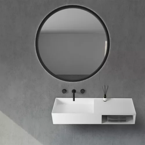 Тумба с раковиной ABBER Stein AS2649 подвесная, белая матовая, Выбрать размер: 80, изображение 2