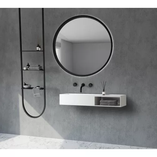 Тумба с раковиной ABBER Stein AS2649 подвесная, белая матовая, Выбрать размер: 80, изображение 3