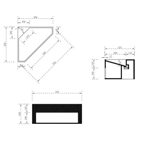 Тумба с раковиной ABBER Stein AS2653 подвесная, угловая, белая матовая, изображение 4