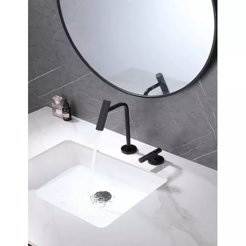 Смеситель для раковины ACWEN BN 063B черный матовый дизайнерский, Выбрать цвет: Чёрный, изображение 3