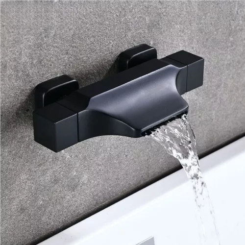 Смеситель для ванны и душа ACWEN 80105BS черный матовый, Выбрать цвет: Черный, изображение 3