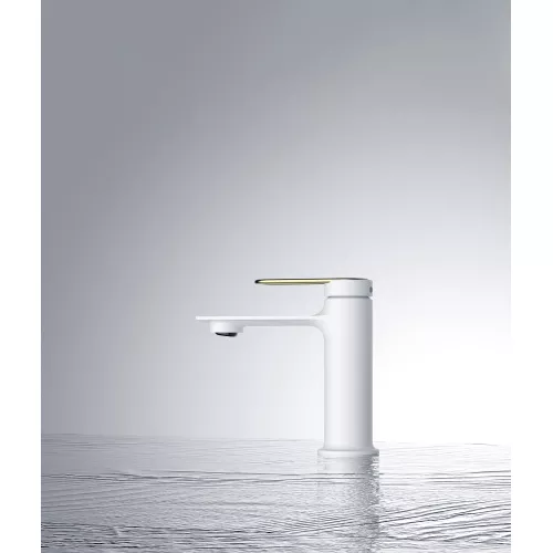 Смеситель для раковины ACWEN JL-11111MW белый/золото, Выбрать цвет: Белый, изображение 3