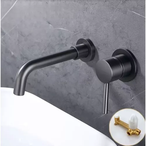 Смеситель для раковины скрытого монтажа ACWEN 6605D графит, Выбрать цвет: Графит, изображение 11