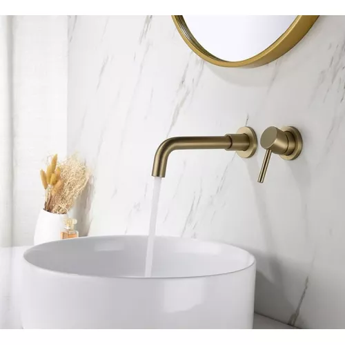 Смеситель для раковины скрытого монтажа ACWEN 6605C матовое золото, Выбрать цвет: Золото, изображение 13