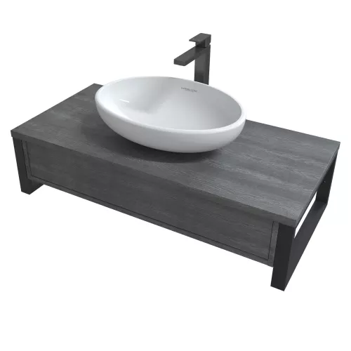 Тумба подвесная 1Marka GRUNGE LOFT 1в.я Секвойя, Выбрать цвет: Секвойя, Выбрать размер: 100, изображение 4