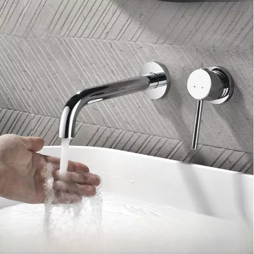 Смеситель для раковины скрытого монтажа ACWEN 6605A хром, Выбрать цвет: Хром, изображение 12