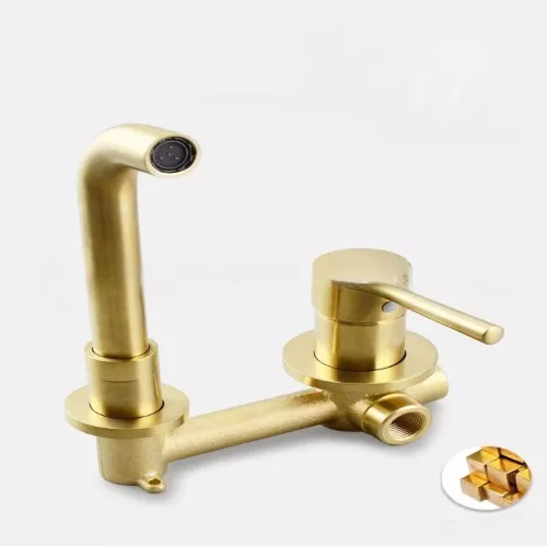 Смеситель для раковины скрытого монтажа ACWEN 6605C матовое золото, Выбрать цвет: Золото, изображение 19