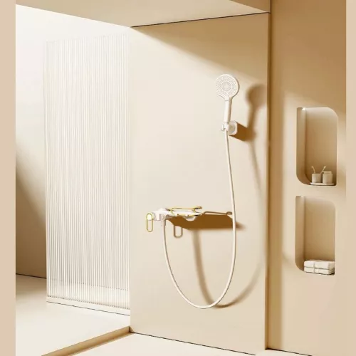 Душевая система без тропического душа ACWEN JL-13111MW  белый/золото, изображение 3