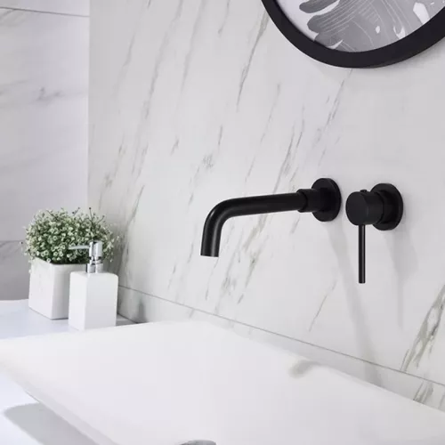 Смеситель для раковины скрытого монтажа ACWEN 6605B черный, Выбрать цвет: Черный, изображение 11