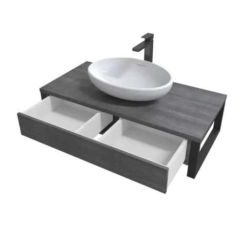 Тумба подвесная 1Marka GRUNGE LOFT 1в.я Секвойя, Выбрать цвет: Секвойя, Выбрать размер: 100, изображение 5