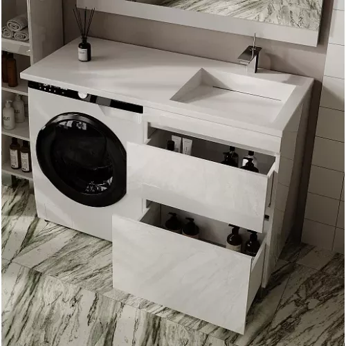 Раковина над стиральной машиной  ESTETUS ЛЕОН 1200*549 правая/левая, Ориентация: правая, изображение 2