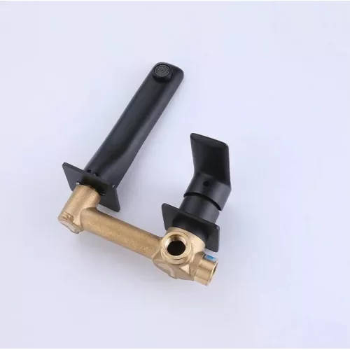 Смеситель для раковины скрытого монтажа ACWEN 6616B  черный матовый, Выбрать цвет: Черный, изображение 14