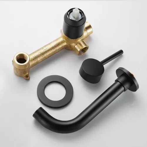 Смеситель для раковины скрытого монтажа ACWEN 6605B черный, Выбрать цвет: Черный, изображение 18