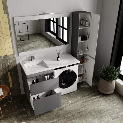 Раковина над стиральной машиной  ESTETUS ЛЕОН 1200*549 правая/левая, Ориентация: правая, изображение 3