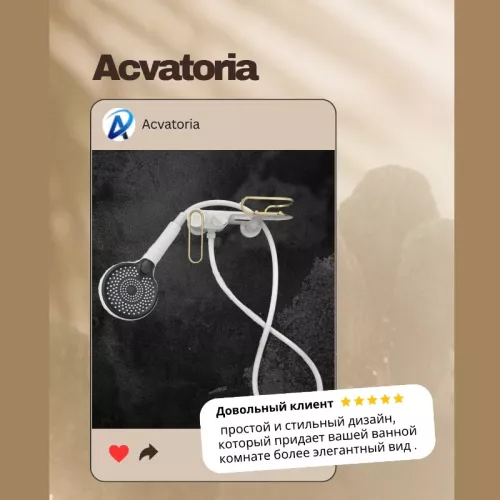 Душевая система без тропического душа ACWEN JL-13111MW  белый/золото, изображение 8