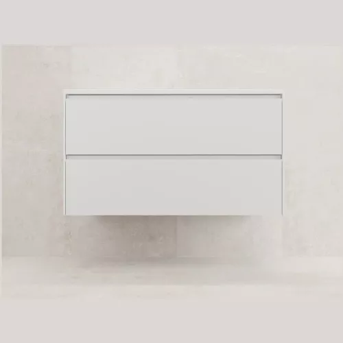 Тумба подвесная Style line  "ЛИМА 100/80" эмаль, с раковиной  LINE 100/80, 2 ящ., PLUS, белый матовый, Выбрать цвет: Белый, Выбрать размер: 100, Внешний вид: с раковиной кварц/антрацит, изображение 2