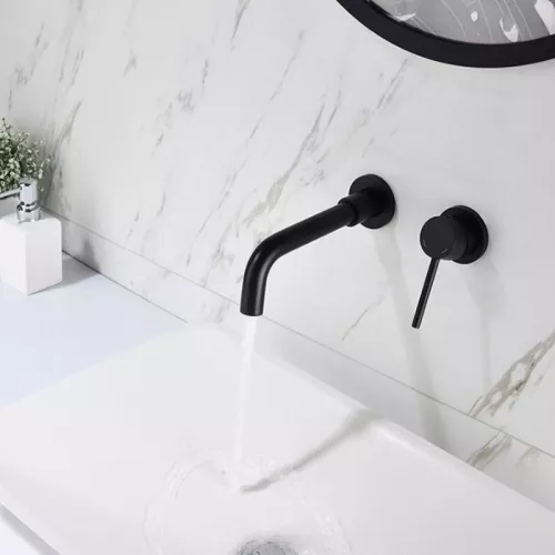 Смеситель для раковины скрытого монтажа ACWEN 6605B черный, Выбрать цвет: Черный, изображение 10