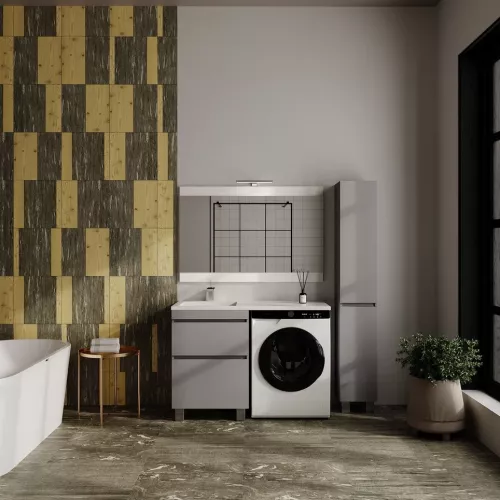 Раковина над стиральной машиной  ESTETUS ЛЕОН 1200*549 правая/левая, Ориентация: правая, изображение 5