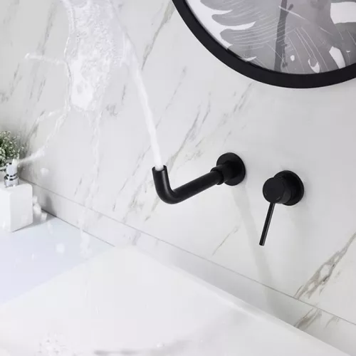 Смеситель для раковины скрытого монтажа ACWEN 6605B черный, Выбрать цвет: Черный, изображение 12