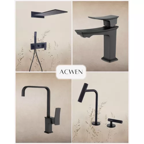 Душевая система ACWEN 2210B встраиваемая, черная матовая, Выбрать цвет: Черный, изображение 9