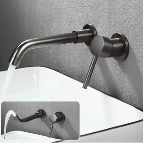 Смеситель для раковины скрытого монтажа ACWEN 6605D графит, Выбрать цвет: Графит, изображение 9