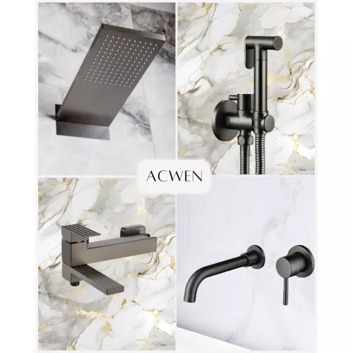 Душевая система ACWEN 2210D встраиваемая , оружейная сталь, Выбрать цвет: Оружейная сталь, изображение 8