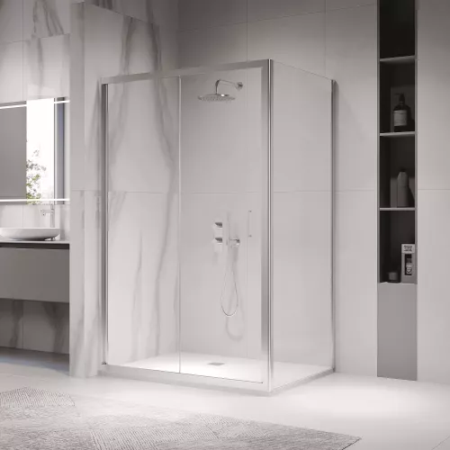 Душевой уголок RGW PA-142 (PA-21+Z-050-5) прозрачное/хром, Цвет стекла: прозрачное, Цвет профиля: Хром, Выбрать размер: 900x1000